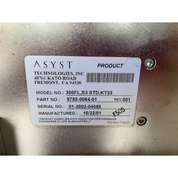 ASYST 9750-0064-01 300FL,S3 STD KT33 Load Port